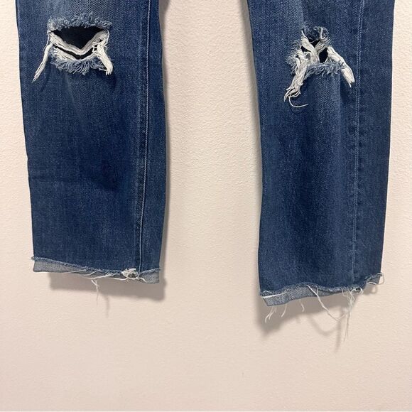 KanCan Veda Straight Leg Cropped Boyfriend Jeans Destroyed All Cotton 13/30 - Picture 6 of 9
